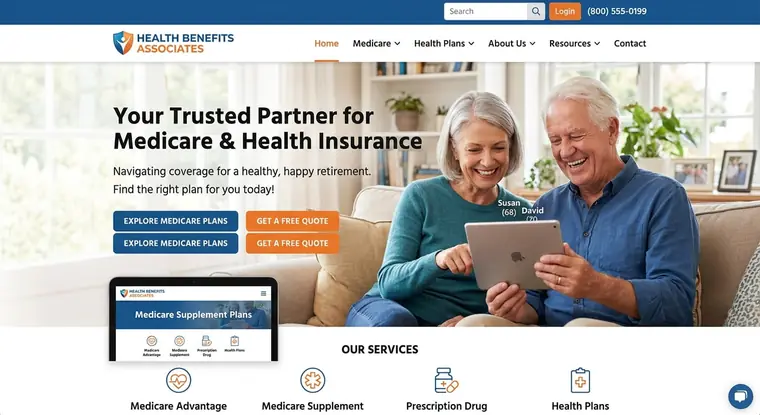 Health Benefits website preview