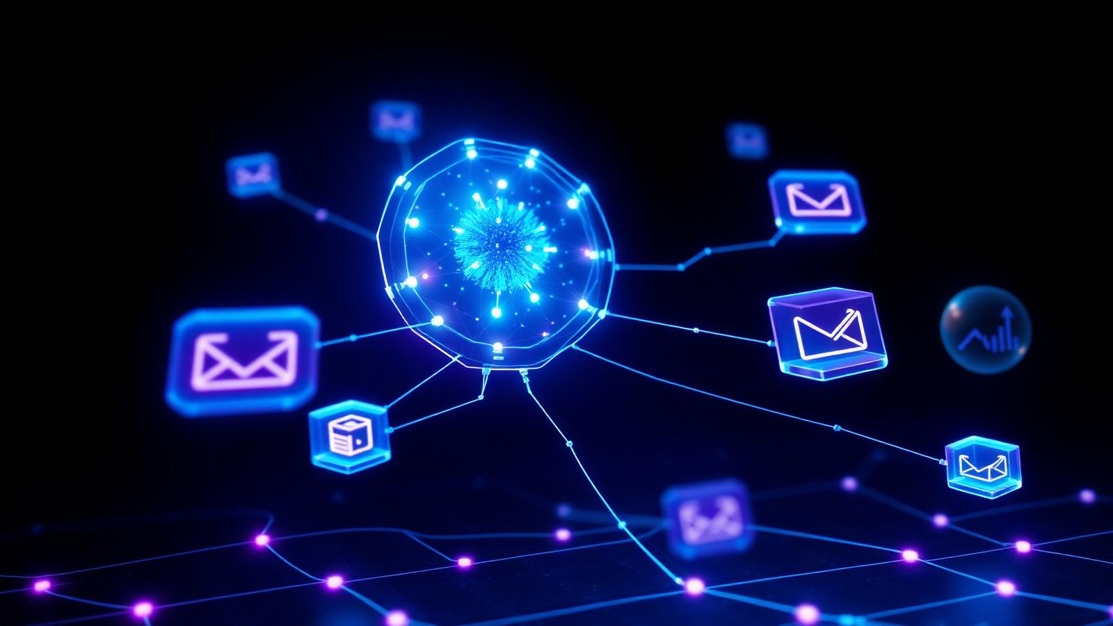 AI agent connected through MCP and APIs to CRM, email, database and search tools