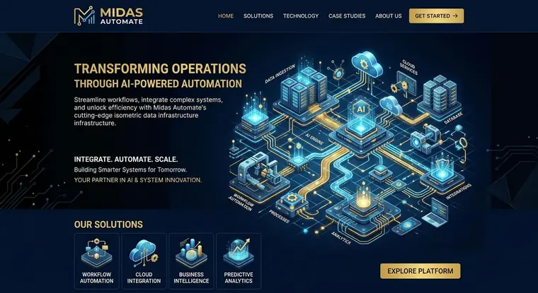 Midas Automate website preview