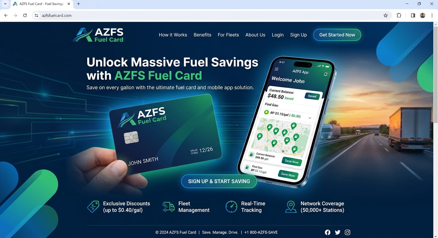 AZFS Fuel Card website preview