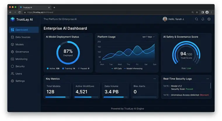 TrustLay AI website preview