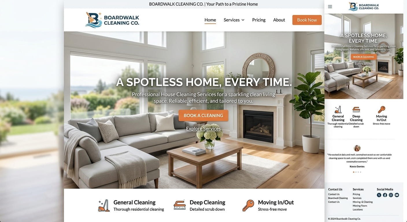 Boardwalk Cleaning website preview